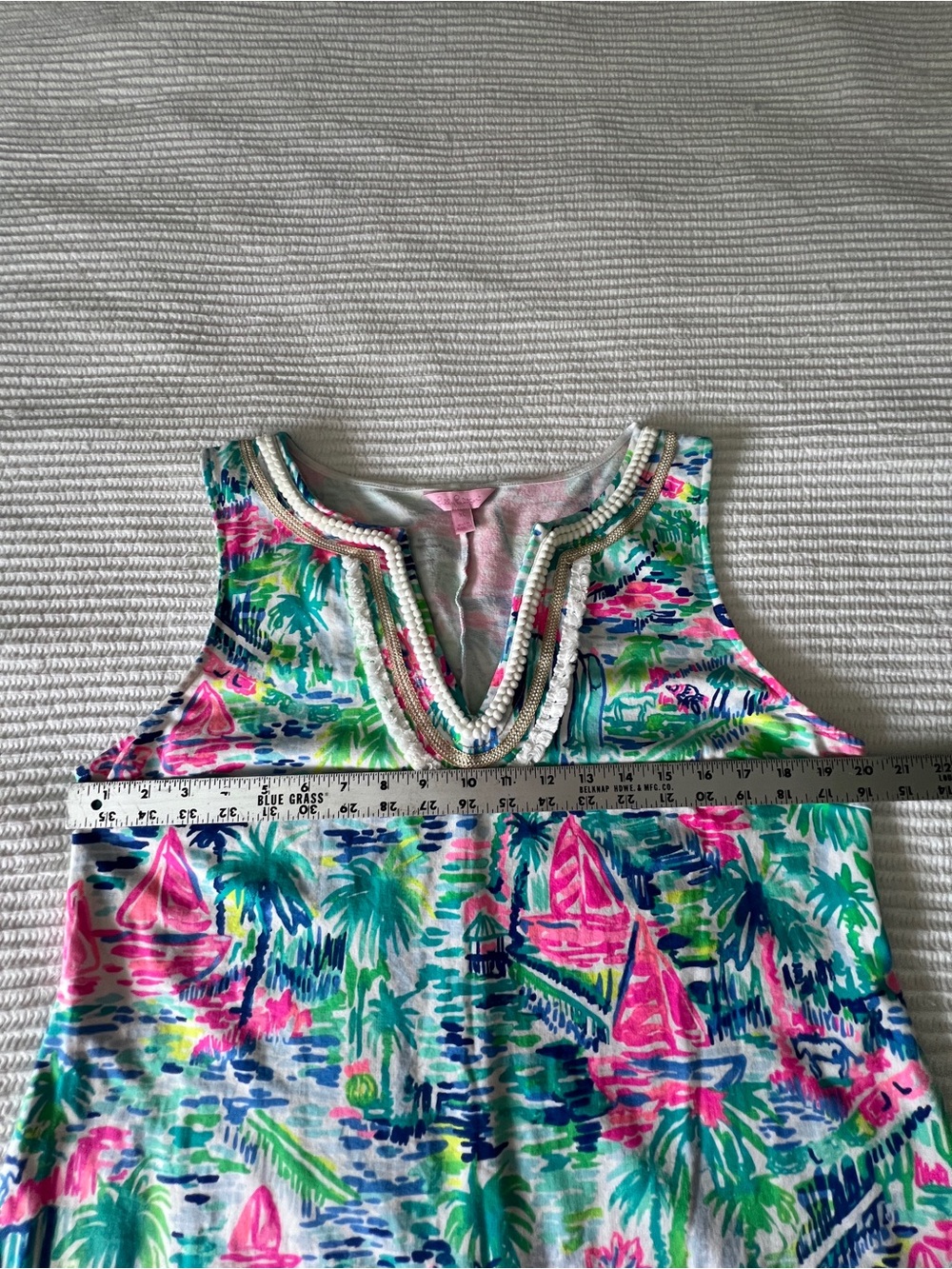 Lilly Pulitzer Cotton Tropical Sailboat Shift Dress in Pink & Green Size XL - Picture 5 of 6